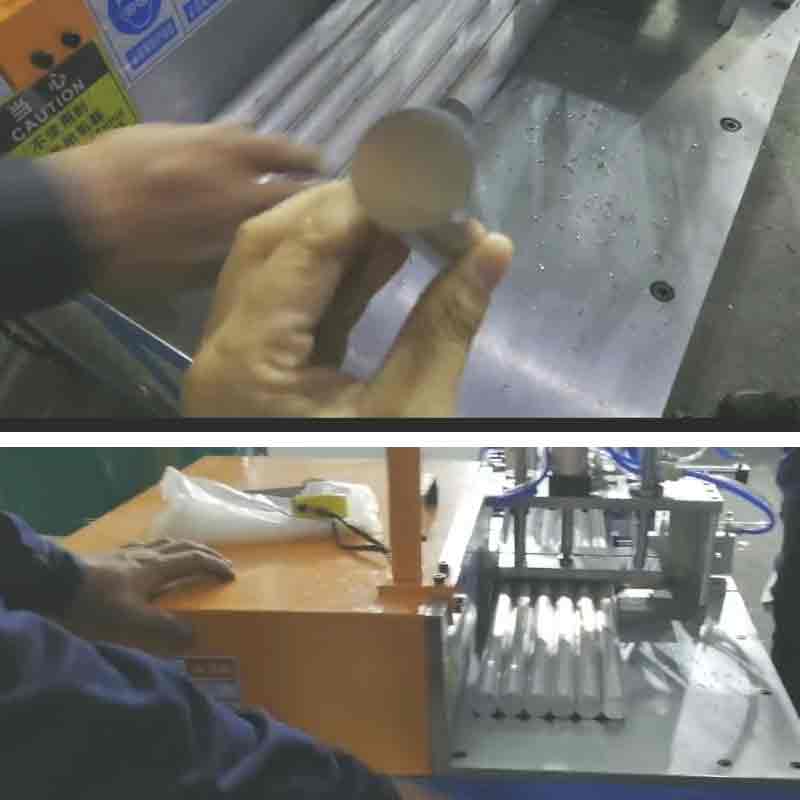 用工業(yè)鋁材切割機(jī)SDY-Q300鋸切直徑36mm的鋁棒，配2.0mm鋸片